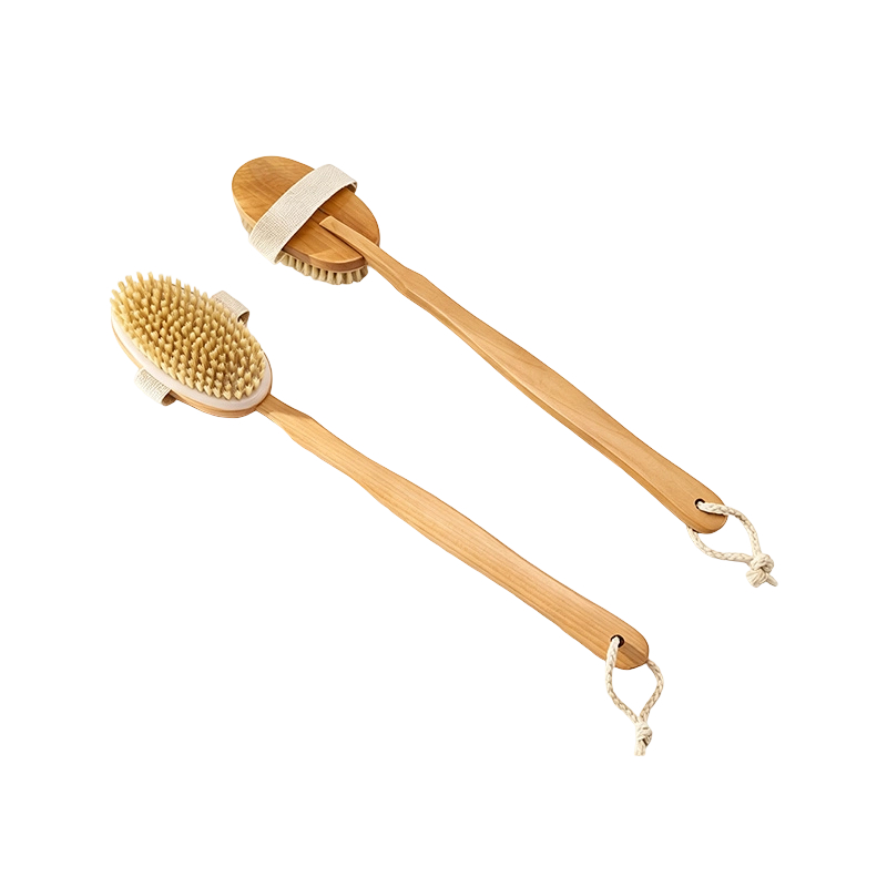Cepillo de baño de mango largo exfoliante para la piel