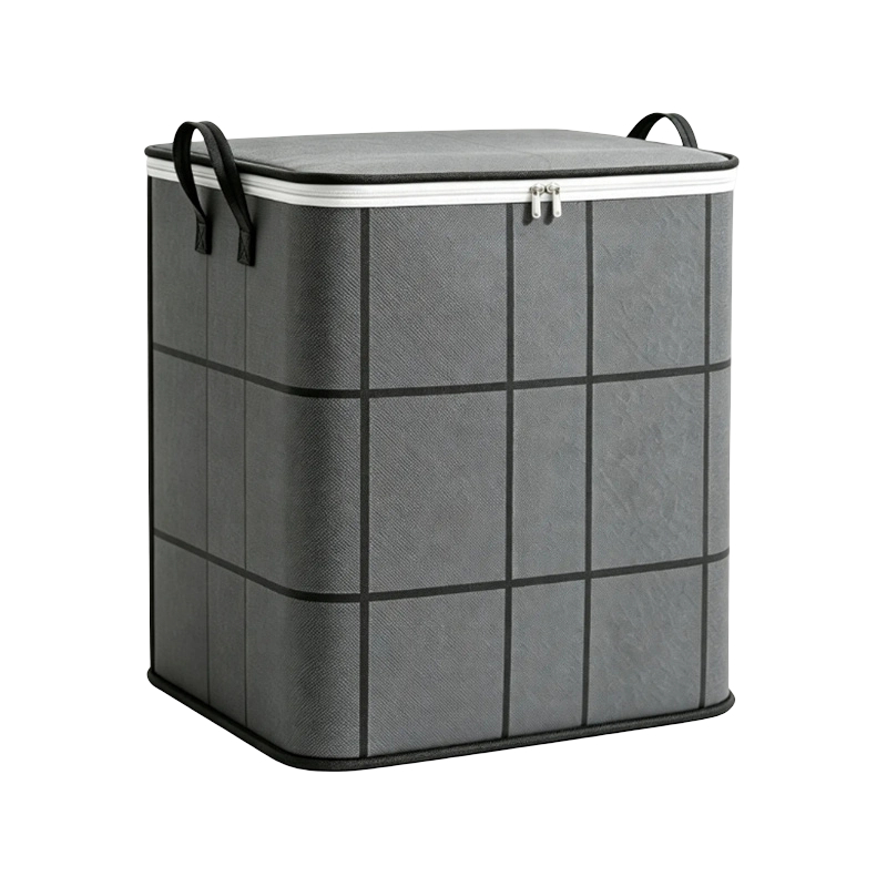 Caja de almacenamiento de ropa de tela con cremallera plegable